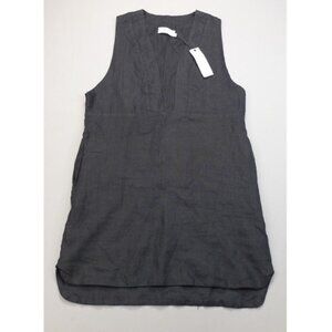 Sincerely Jules NWT Women's Black Linen Lagenlook Deep V-Neck Dress, Size Medium